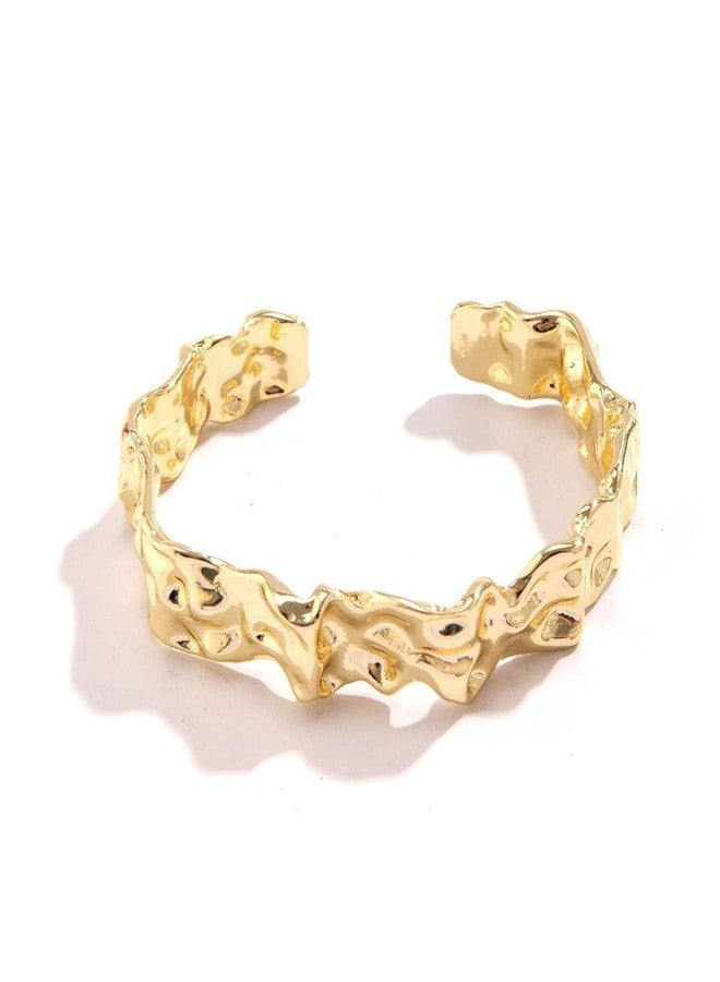 O'rengela Hammered Bracelet, Gold Plated, Adjustable Length - Image 1